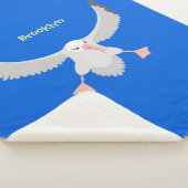 Cute albatross vogelvliegende cartoon illustratie sherpa deken (3/4)