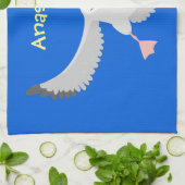 Cute albatross vogelvliegende cartoon illustratie theedoek (Gevouwen)