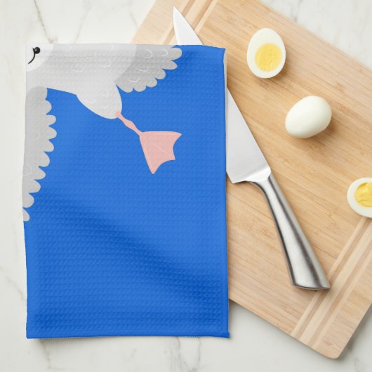 Cute albatross vogelvliegende cartoon illustratie theedoek (Quarter Fold)