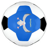 Cute albatross vogelvliegende cartoon illustratie voetbal (Gedraaid)