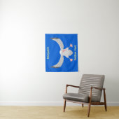 Cute albatross vogelvliegende cartoon illustratie wandkleed (In situ)