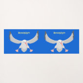 Cute albatross vogelvliegende cartoon illustratie yogamat (Achterkant (horizontaal))