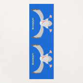 Cute albatross vogelvliegende cartoon illustratie yogamat (Voorkant)