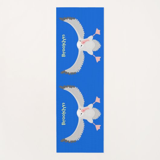 Cute albatross vogelvliegende cartoon illustratie yogamat (Voorkant)