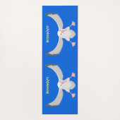 Cute albatross vogelvliegende cartoon illustratie yogamat (Achterkant)