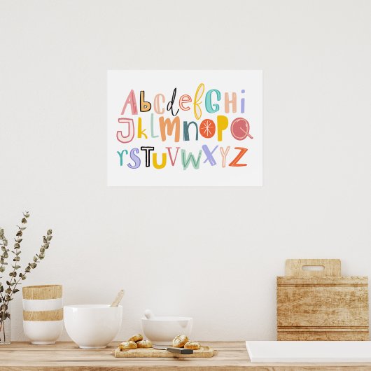 Cute alfabet coole typografie poster (Keuken)