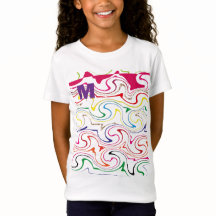 Cute Alfabet “M” Ontwerp T-Shirt voor Kleine Meisj