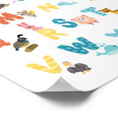 Cute alfabetposter dieren poster (Hoek)