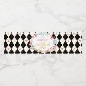Cute Alice in Onederland Birthday Party Favors Waterfles Etiket (Enkel label)