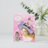 Cute Alice in Wonderland Collage Vrijgezellenfeest Kaart (Staand voorkant)