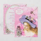 Cute Alice in Wonderland Collage Vrijgezellenfeest Kaart (Voorkant / Achterkant)