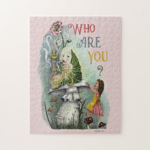 Cute Alice in Wonderland en Caterpijler Art J Legpuzzel