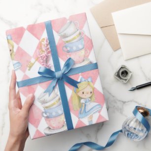 Cute Alice in Wonderland Gift Wrapping Paper Cadeaupapier