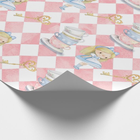 Cute Alice in Wonderland Gift Wrapping Paper Cadeaupapier (Hoek)