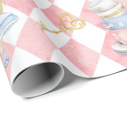 Cute Alice in Wonderland Gift Wrapping Paper Cadeaupapier (Rol Hoek)