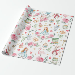 Cute Alice in Wonderland Mad Hatter Tea Party Cadeaupapier