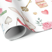Cute Alice in Wonderland Mad Hatter Tea Party Cadeaupapier (Rol Hoek)