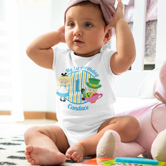 Cute Alice in Wonderland Mijn eerste verjaardag Romper