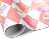 Cute Alice in Wonderland Red Gift Wrapping Paper Cadeaupapier (Rol Hoek)