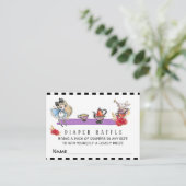 *~* Cute Alice in Wonderland Shower Diaper Raffle Informatiekaartje (Staand voorkant)