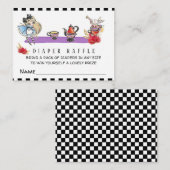 *~* Cute Alice in Wonderland Shower Diaper Raffle Informatiekaartje (Voorkant / Achterkant)