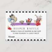 *~* Cute Alice in Wonderland Shower Diaper Raffle Informatiekaartje (Voorkant)
