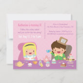 Cute Alice in Wonderland Tea Party Birthday Party Kaart (Voorkant)