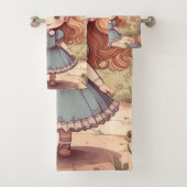 Cute Alice in Wonderland Whimsical Woodland Art Bad Handdoek (Insitu)
