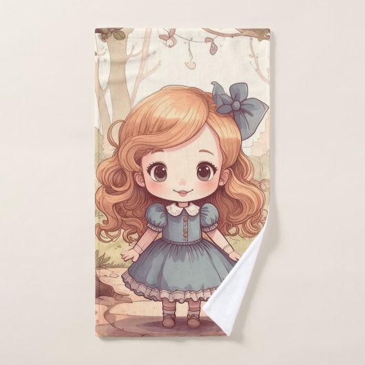 Cute Alice in Wonderland Whimsical Woodland Art Bad Handdoek (Handdoek)