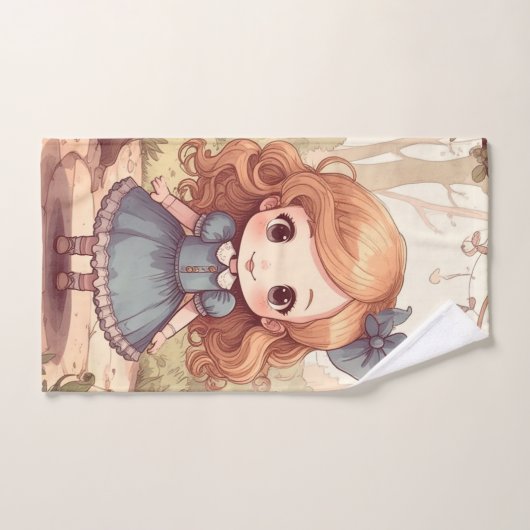 Cute Alice in Wonderland Whimsical Woodland Art Bad Handdoek (Handdoek)