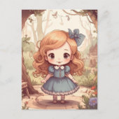 Cute Alice in Wonderland Whimsical Woodland Art Briefkaart (Voorkant)