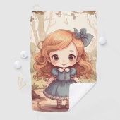 Cute Alice in Wonderland Whimsical Woodland Art Golfhanddoek (Insitu)