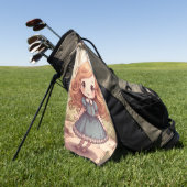 Cute Alice in Wonderland Whimsical Woodland Art Golfhanddoek (Groen)