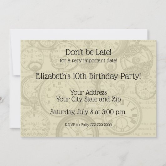 Cute Alice in Wonderland Whimsical Woodland Art Kaart (Achterkant)