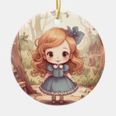 Cute Alice in Wonderland Whimsical Woodland Art Keramisch Ornament (Voorkant)