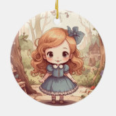 Cute Alice in Wonderland Whimsical Woodland Art Keramisch Ornament (Achterkant)