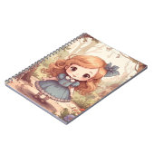 Cute Alice in Wonderland Whimsical Woodland Art Notitieboek (Linkerzijde)