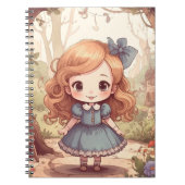 Cute Alice in Wonderland Whimsical Woodland Art Notitieboek (Voorkant)