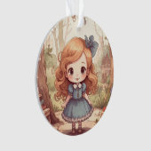 Cute Alice in Wonderland Whimsical Woodland Art Ornament (voorkant)