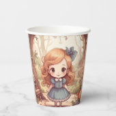 Cute Alice in Wonderland Whimsical Woodland Art Papieren Bekers (Achterkant)