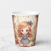Cute Alice in Wonderland Whimsical Woodland Art Papieren Bekers (Voorkant)