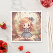Cute Alice in Wonderland Whimsical Woodland Art Servet (Insitu)