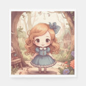 Cute Alice in Wonderland Whimsical Woodland Art Servet (Voorkant)
