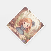 Cute Alice in Wonderland Whimsical Woodland Art Servet (Hoek)