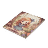 Cute Alice in Wonderland Whimsical Woodland Art Tegeltje (Zijkant)