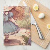 Cute Alice in Wonderland Whimsical Woodland Art Theedoek (Quarter Fold)