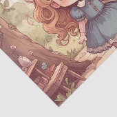 Cute Alice in Wonderland Whimsical Woodland Art Tissuepapier (Detail)