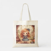 Cute Alice in Wonderland Whimsical Woodland Art Tote Bag (Achterkant)