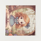 Cute Alice in Wonderland Whimsical Woodland Art Wandkleed (Voorkant (horizontaal))