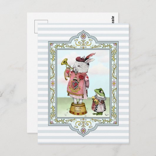 Cute Alice in Wonderland White Rabbit Easter Art Briefkaart (Voorkant / Achterkant)